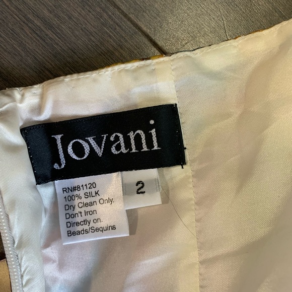 Jovani 100% Silk Multicolour Prom Halter Dress w/ Scarf Size 2 - Picture 13 of 16